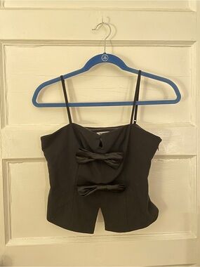 Future Collective Black Bow Corset Top